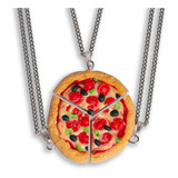 Conjunto Collares O Llaveros Amigos Bff Pareja Pizzas Para 3