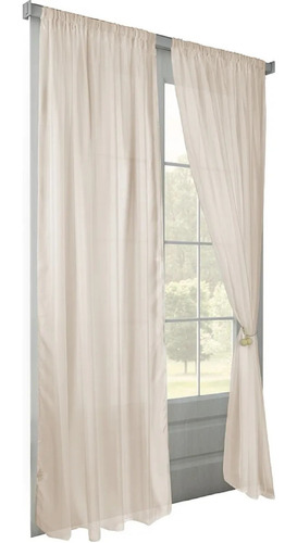 Cortinas Voile Niza Tela Living Doble Ancho Cristal Oregon