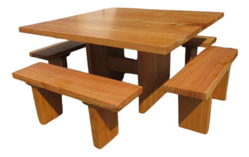 Conjunto De Mesa Quadrada De Prancha Com 4 Bancos