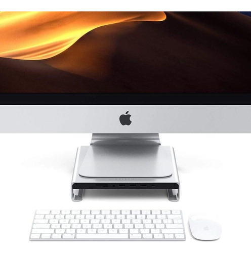 Suporte Alumínio Satechi Base Monitor iMac Usb-c Prata