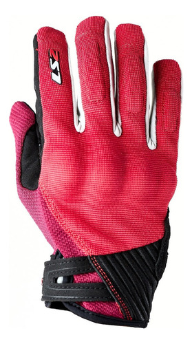 Guantes Ls2 Dart 2 Mujer Lady Dama Touch Premiun Color Rojo Talle M