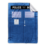 Frazada Cover Me Polar Con Diseño Dr. Who Tardis/azul