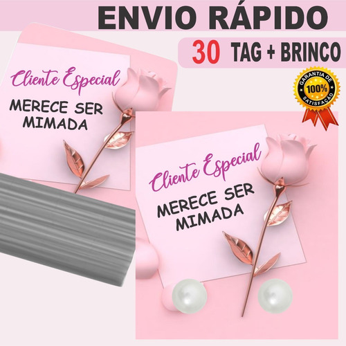 30 Par De Brinco Perola Tag Brinde Cliente Mimo Atacado