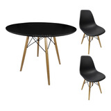 Mesa Jantar Redonda 80cm Eiffel Charles Eames Com 2 Cadeiras