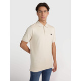 Polo Stretch Slim Button Crema Calvin Klein