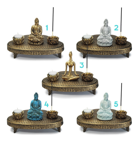 Kit Zen Base Aparador Com Estátua Altar Para Meditação Buda