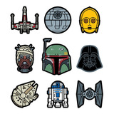 Planilla De Stickers Star Wars Mod 1 Aprox 28cm