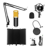 Microfono Condenser Podcast Kit + Escudo Acustico Liqm#