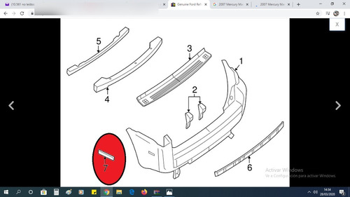 Mica Reflectora Derecha Parachoque Trasero Mercury Mariner Foto 6
