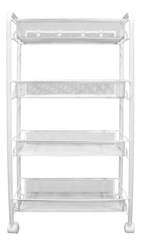 Estante Carrito Organizador 4 Niveles Baño Cocina Blanco