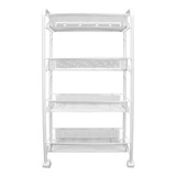 Estante Carrito Organizador 4 Niveles Baño Cocina Blanco