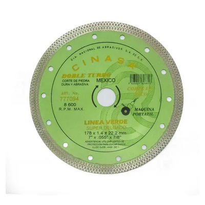 Disco De Corte Diamante, Doble Turbo De 7 , Corte Delgado | Envío gratis