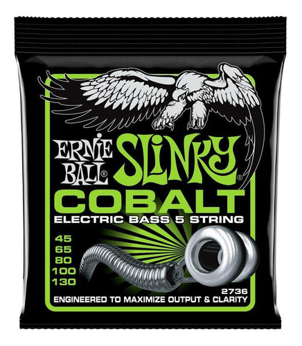 Cuerda Para Bajo Ernie Ball 045-130 Slinky Cobalt De 5 Cuerdas