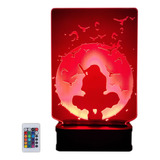 Lámpara Acrilico Led Multicolor Itachi Luna Roja Naruto