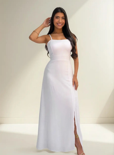 Vestido Longo Social Madrinha Elegante Feminino Casamento | Parcelamento sem juros