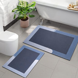 Kmson Juego De 2 Alfombrillas De Baño, Piel De Napa, Antides