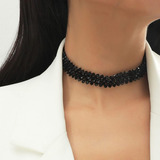 Bethynas Collar De Gargantilla De Cristal Negro Vintage Coll