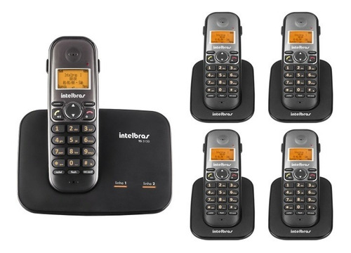 Kit Telefone 2 Linhas Ts 5150 + 4 Ramais Ts 5121 Intelbras