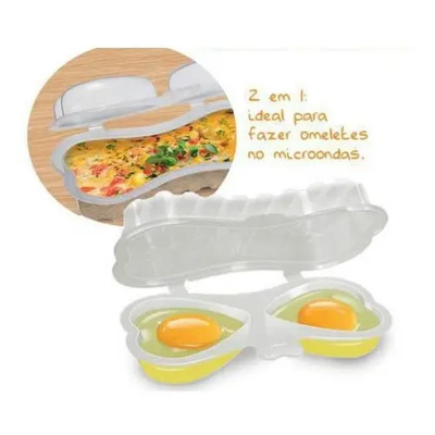 Forma 2 Ovos Para Microondas Egg Fácil Omelete Cozido Mexido | Frete grátis