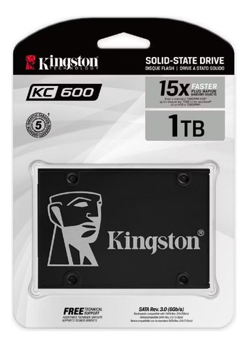 Disco Sólido Ssd Interno Kingston Skc600/1024g 1tb Negro