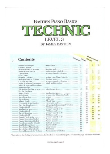 Bastien Piano Basics: Technic, Level 3