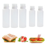 5 Botellas Exprimibles Para Salsas, Porosas, 350ml+175ml