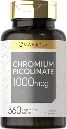 Picolinato De Cromo 360 Tabletas 1000mcg Chromium Picolinate