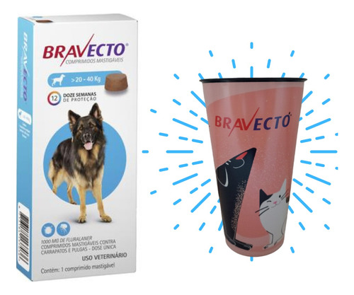 Bravecto Antipulgas Carrapato De 20 A 40 Kg