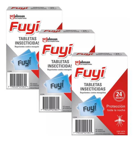 Fuyi Tabletas Anti Mosquitos 72 Unidades - 3 Cajas X 24 U