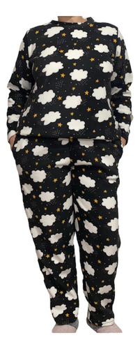 Pijama Invierno Polar Mujer Bolsillos Abrigado Talle Grande