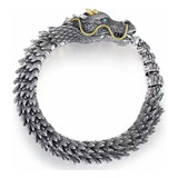 Pulsera Estilo Vikingo Acero Inoxidable 20cm Dragon Serpient