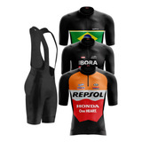  Roupa Ciclismo Bike Masculino Bretelle Gel+camisa Ciclista