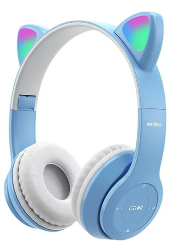 Audifonos On-ear Bluetooth Diseño Orejas De Gato Colores