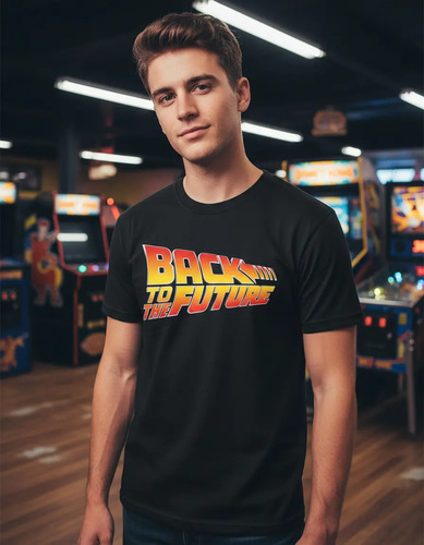 Playera Hombre Negra Volver Al Futuro Back To The Future | Meses sin interés