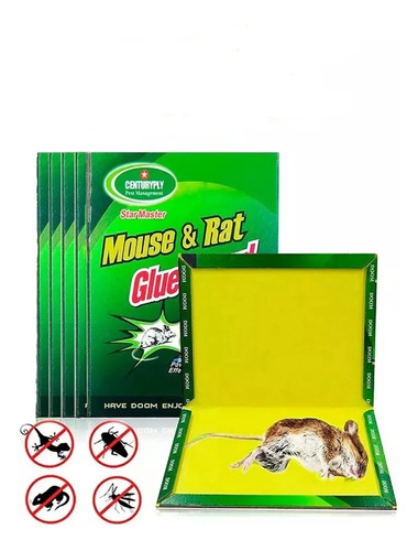 Pack X 10 Placa Trampa Adhesiva Atrapa Ratas Ratones
