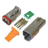 Pack X10 Kit Conector Deutsch Dt 2 Pin Dt04-2p Dt06-2s Ip68