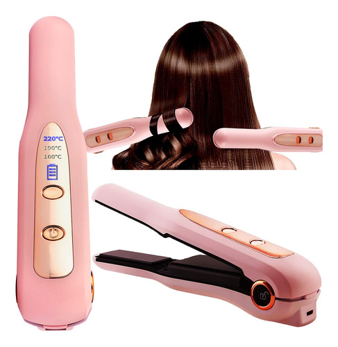 2 En 1 Profesional Cabello Y Rizador Usb Recargable Apagado 