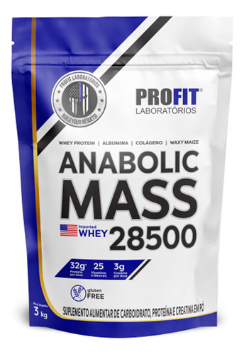 Hipercalórico Anabolic Mass 28500 3kg - Profit Labs