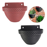 Vaso De Parede Suspenso Meia Lua Rattan 3l Jardim Vertical