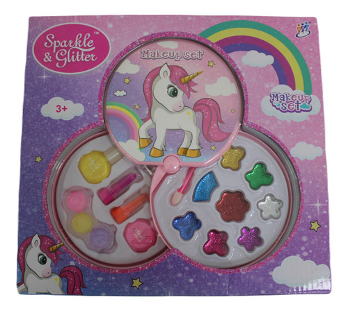 Juego De Maquillaje De Unicornio Glitter Para Niñas