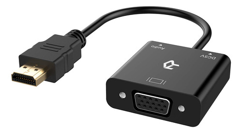 Adaptador Rankie Hdmi A Vga Con Puerto De Audio De 3.5 Mm -