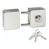 Fechadura Pressão Porta Vidro Pivotante Chave Inox Soprano Cor Prata