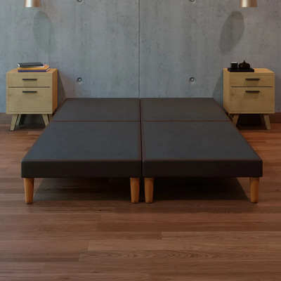 Base Cama Box Tapiz Praga Lino Chocolate Matrimonial