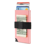 Tarjetero Kyma - Porta Tarjetas Rfid Card Slider - Rosa Pink