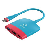 Hub Adaptador Usb C 3 Em 1 Nintendo Switch Tv Dock Hdmi 4k 