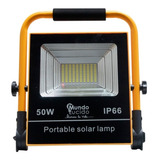 Reflector Led 50w Panel Solar Recargable Luz Blanca Poratil Color De La Carcasa Amarillo Color De La Luz Blanco Frío 12v