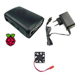 Fonte 3a 5v+ Case Com Cooler Para Raspberry Pi3 Pi 3 B E B+
