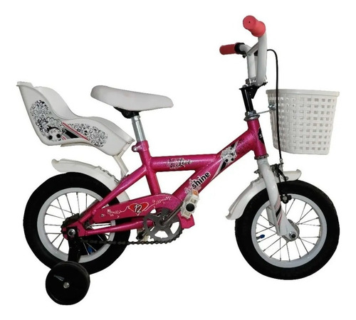 Bicicleta Shine Con Canasto Color Rosa