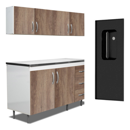 Combo Bajomesada Mesada Alacena Bacha 1,40m Mueble Cocina