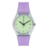 Reloj Swatch Mujer The May Collection Mystic Sunris So28g401 Color De La Malla Púrpura Color Del Bisel Verde Color Del Fondo Verde